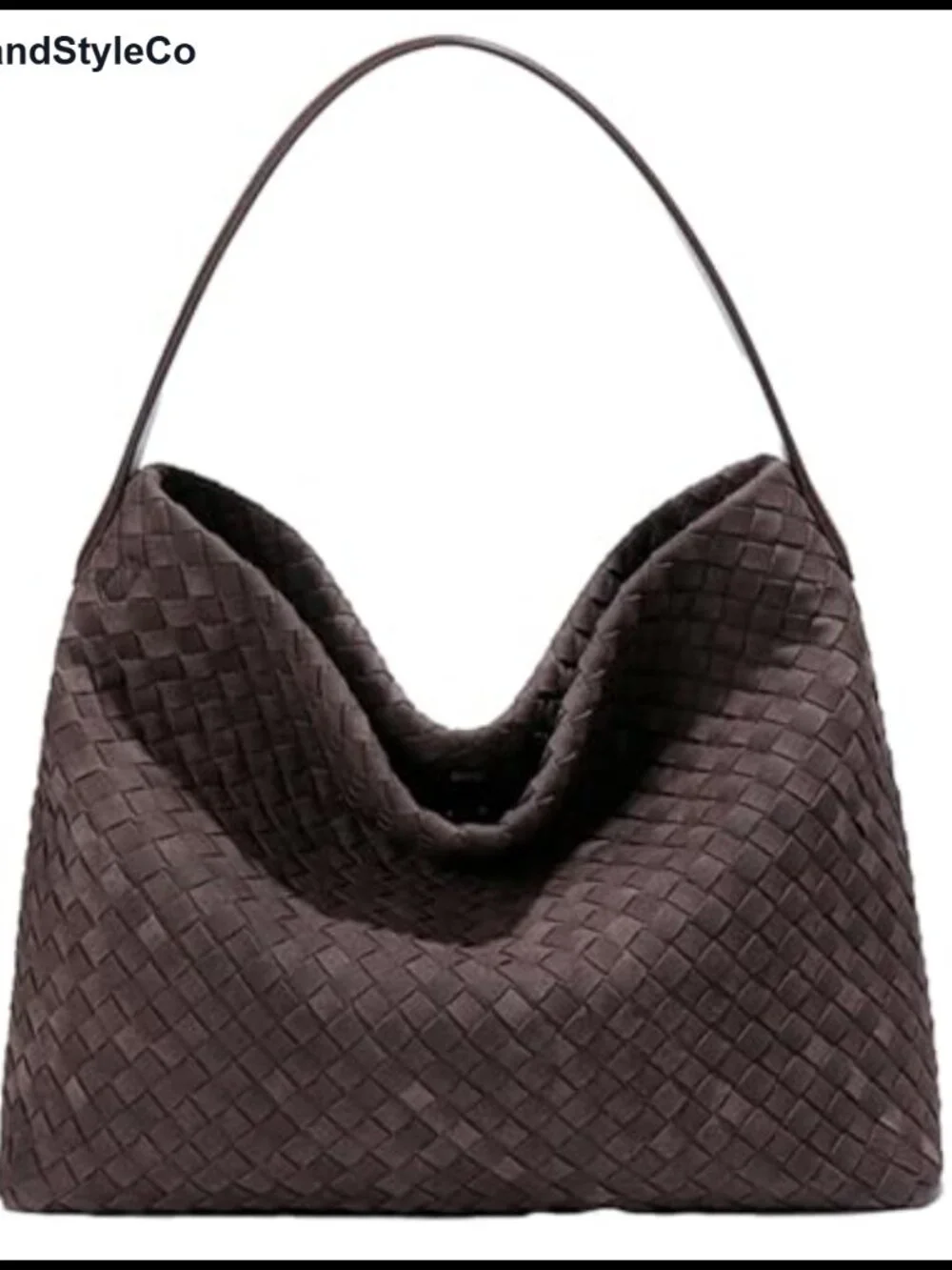 Woven Faux Suede Slouchy Hobo Bag with Detachable Strap